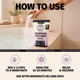 Coach Soak Magnesium Bath Salts in a bowl with essential oils
