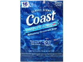 Coast Deodorant Soap Bars packaging with 16 bars