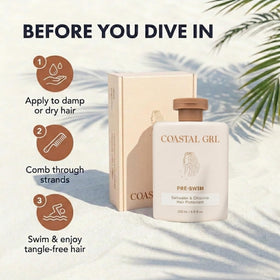 coastal grl PRE-SWIM Leave-In Conditioner application on hair
