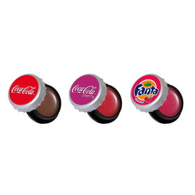 Coca-Cola lip balm trio with iconic bottle cap design