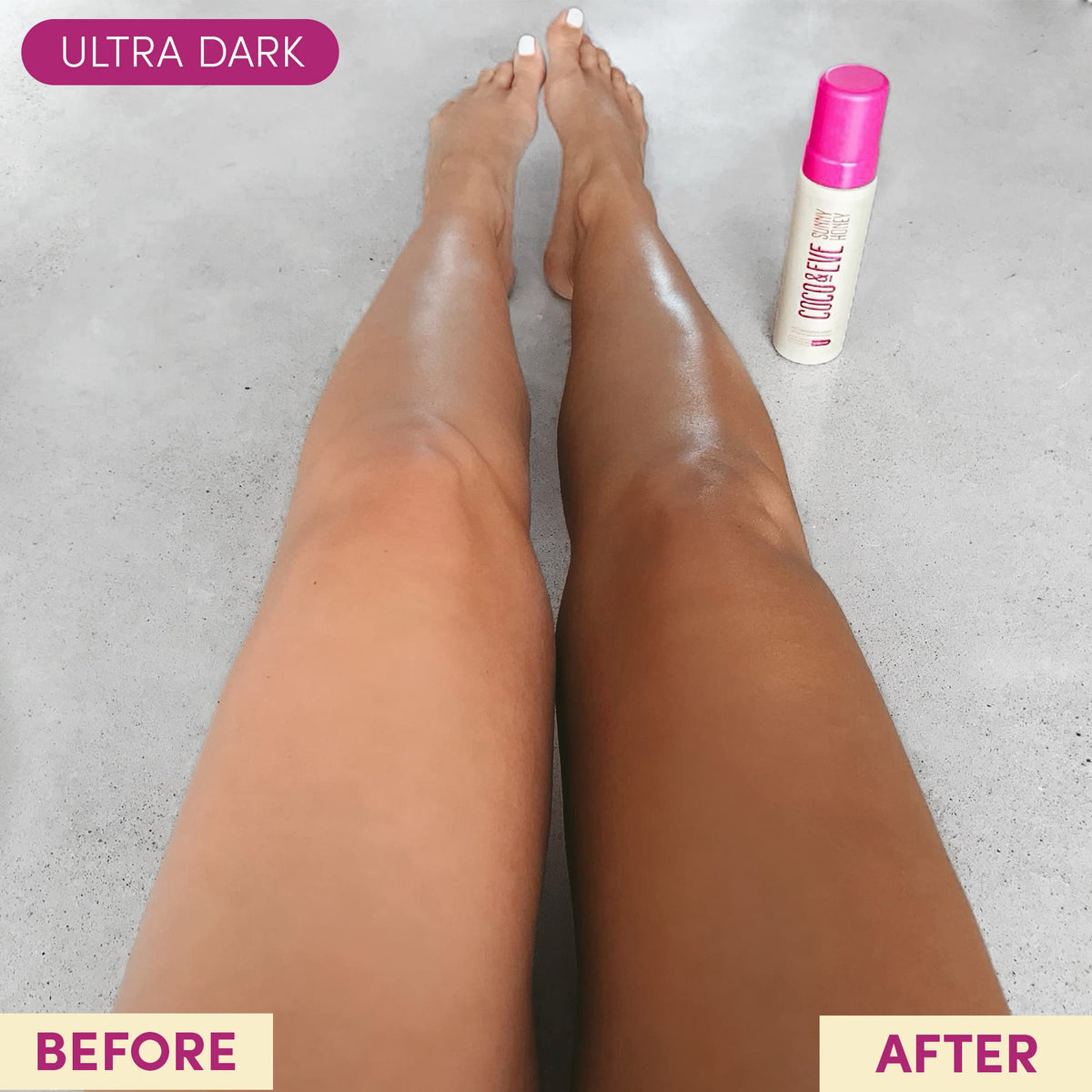 Coco & Eve Bali Bae Self Tan Set with tropical background