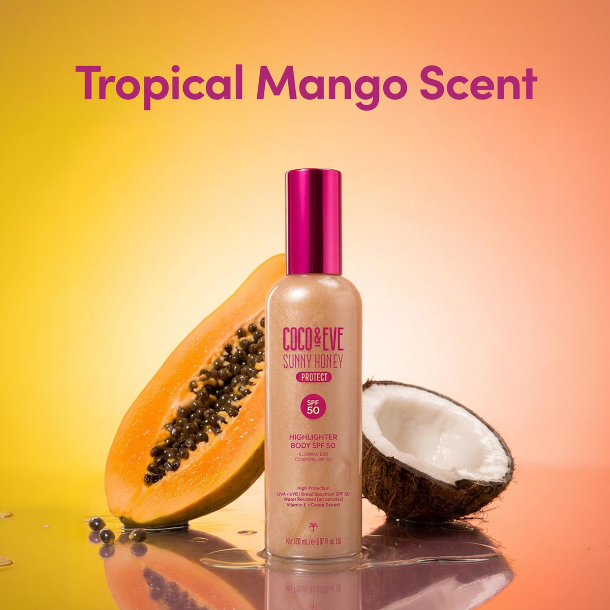 Coco & Eve Body Highlighter SPF 50 lifestyle scene outdoors