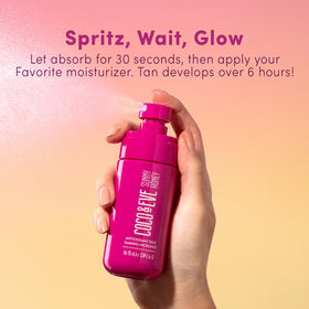 Coco & Eve Face Tanning Micromist packaging with tropical theme