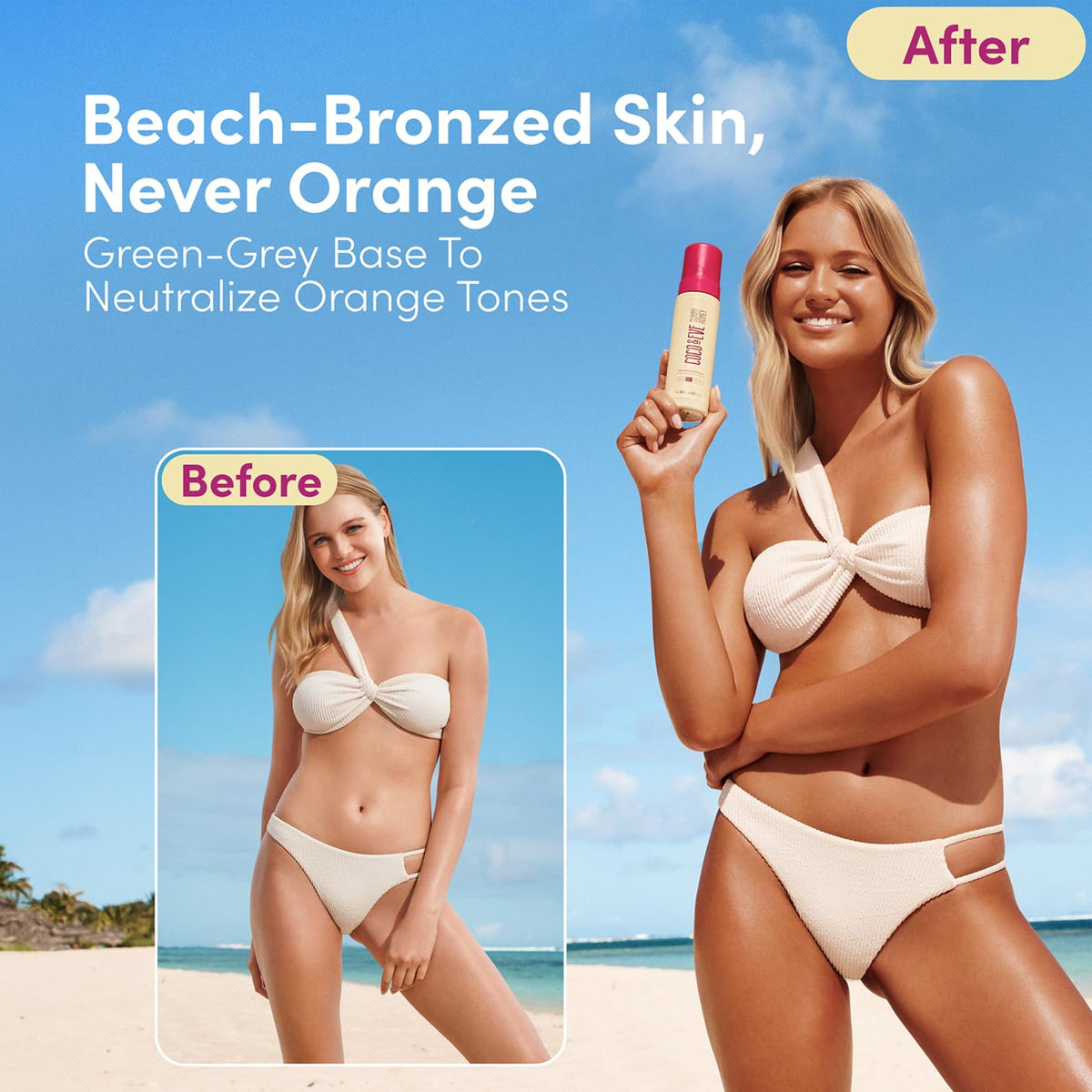 Coco & Eve Sunny Honey Bronzing Self Tanner Mousse bottle side view
