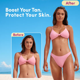 Coco & Eve Tan support Body Oil SPF45 bottle with pump