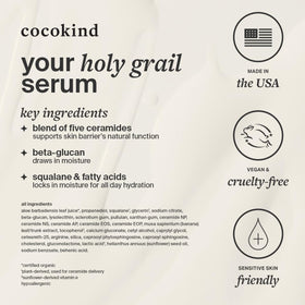 Cocokind Ceramide Barrier Serum back view with ingredients list