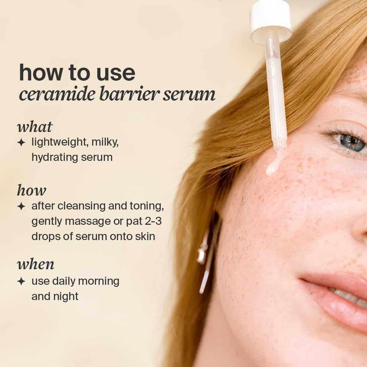Cocokind Ceramide Barrier Serum dropper with serum drops