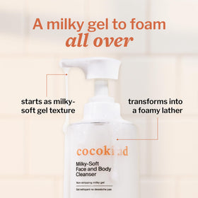 Cocokind Milky Soft Face & Body Cleanser in lifestyle setting