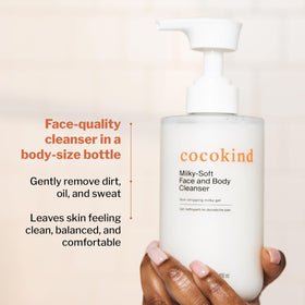 Cocokind Milky Soft Face & Body Cleanser packaging details