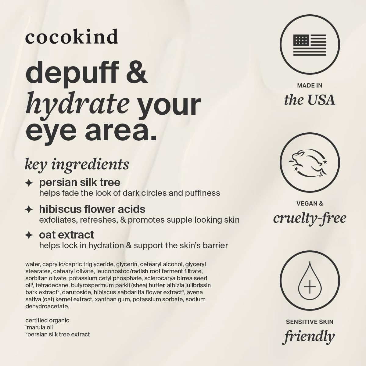 Cocokind Revitalizing Eye Cream 50g size comparison