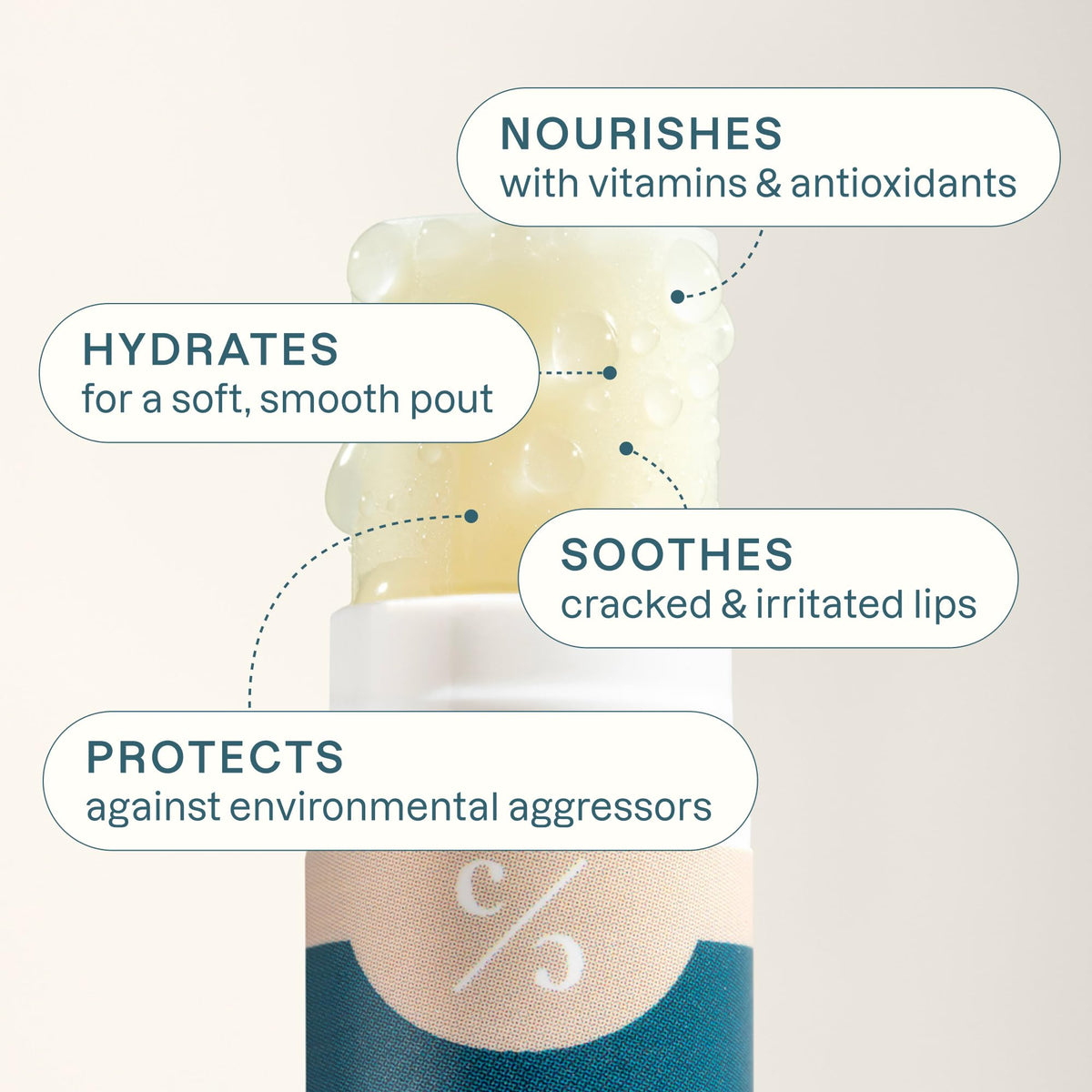 Coconut flavour Cliganic lip balm tube
