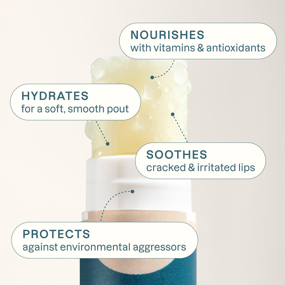 Coconut flavour of Cliganic Organic Lip Balm, front view