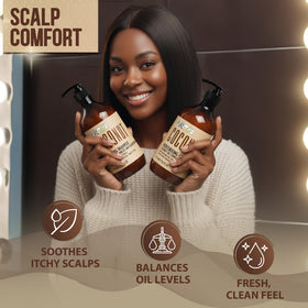 Coconut Shampoo and Conditioner Set in a bathroom setting