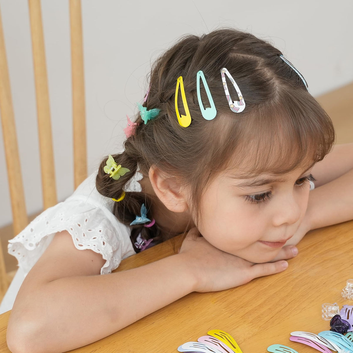 cocplok colorful hair clips arranged by colour