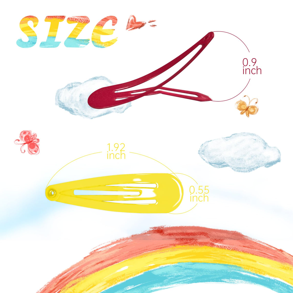 cocplok colorful snap hair clips multicolor pack display