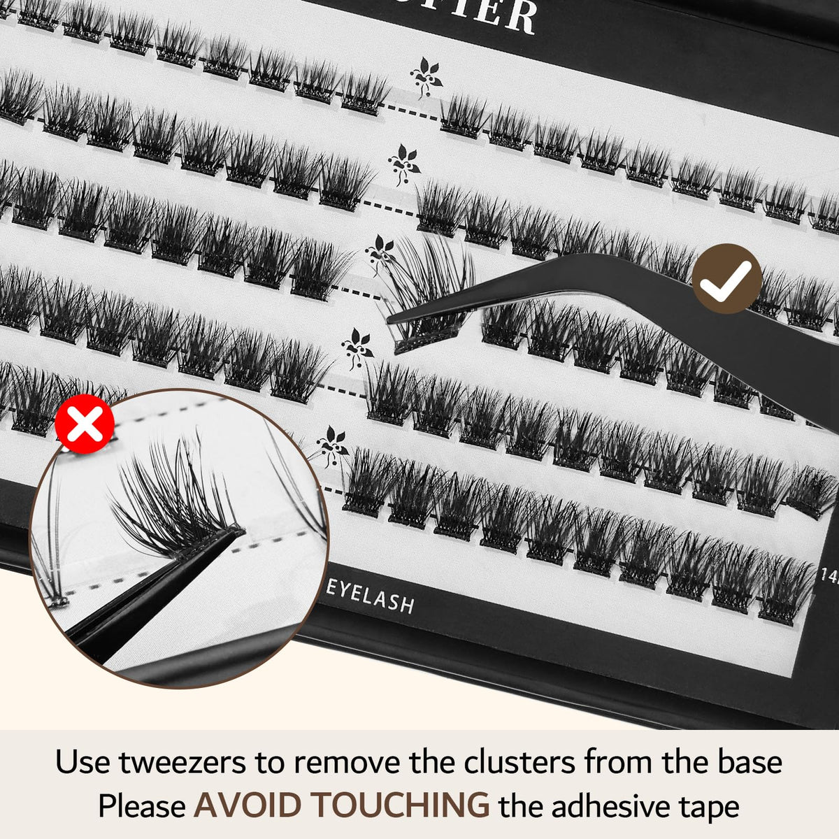CoFier lash clusters kit contents laid out