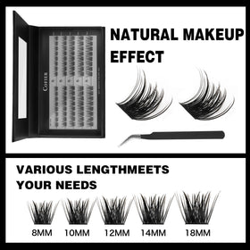 CoFier lash clusters showing mixed lengths of 10-18mm