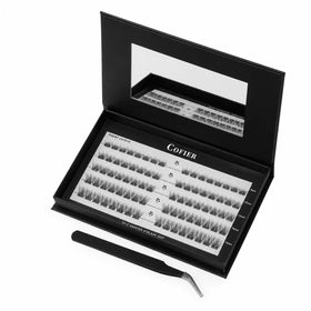 CoFier Pre Glued Wispy Lash Clusters Kit with 80 individual lashes