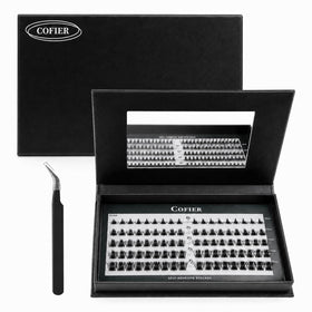 CoFier Pre Glued Wispy Lash Clusters Kit with 90 pcs and tools