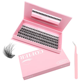 CoFier Wispy Lash Clusters Kit front view with 100 individual lashes