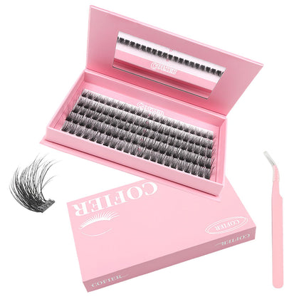 CoFier Wispy Lash Clusters Kit front view with 100 individual lashes