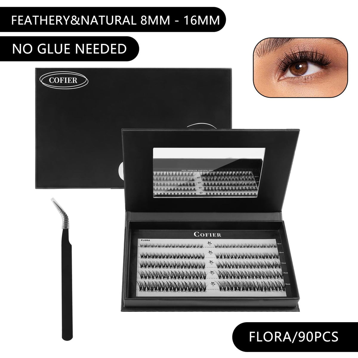CoFier Wispy Lash Clusters Kit packaging and contents