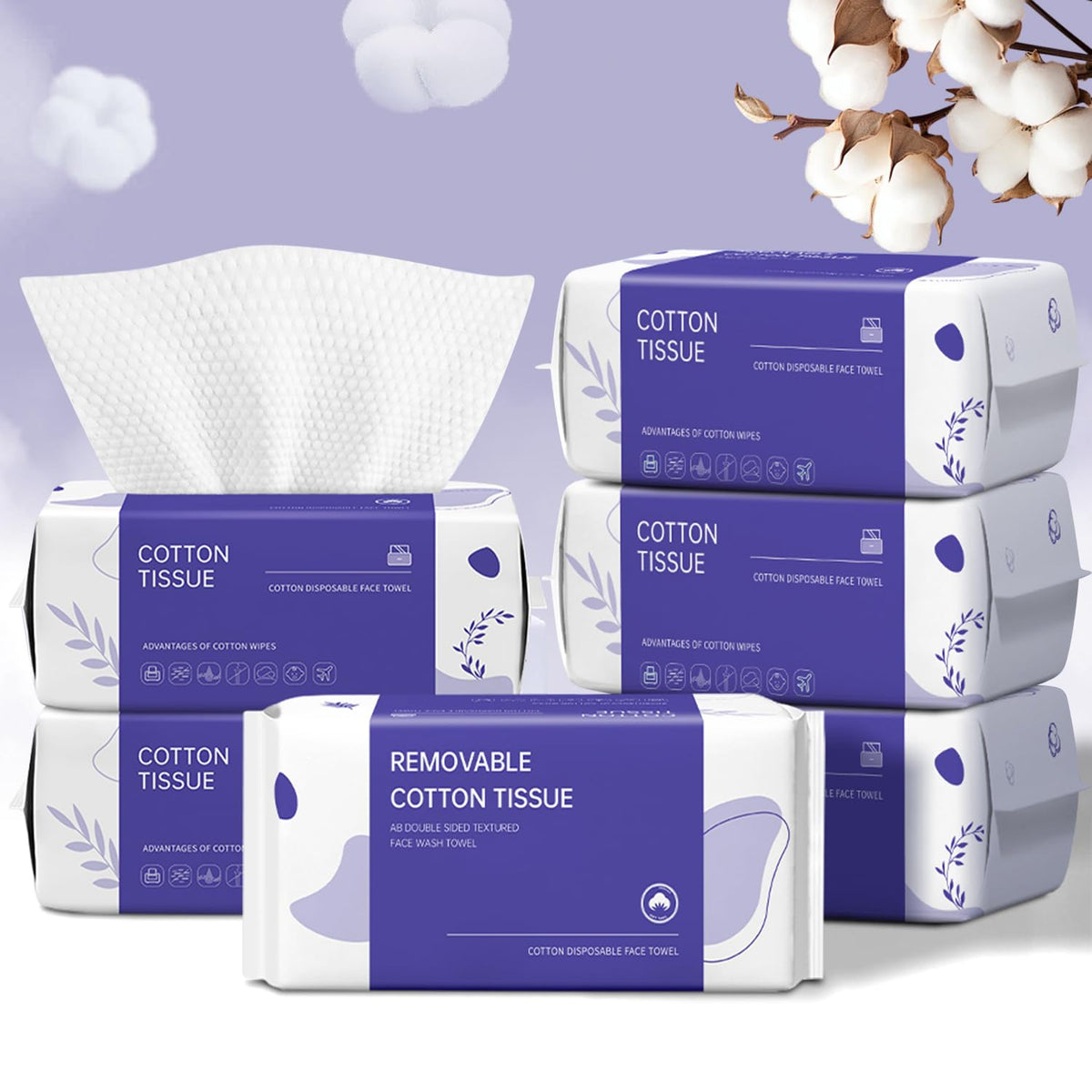 cokoness Disposable Face Towel 600 Count packaging front view