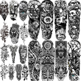 COKTAK 21 sheets of temporary tattoos showcasing various designs