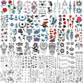 COKTAK 64 sheets temporary tattoos assorted designs front view