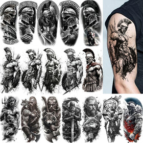 COKTAK Gladiator Warrior Temporary Tattoos 17 sheets front view