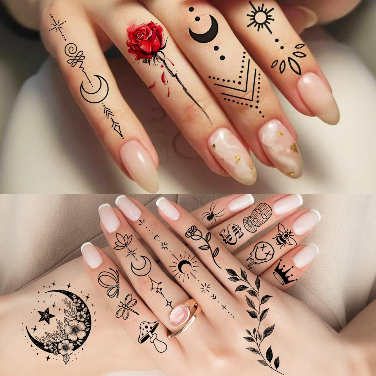 COKTAK large temporary tattoo sheet showing family-themed designs