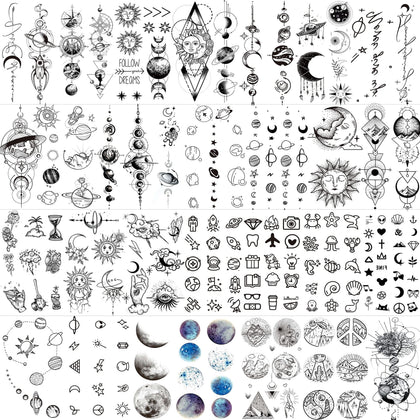 COKTAK Outer Space Temporary Tattoos 28 sheets variety designs