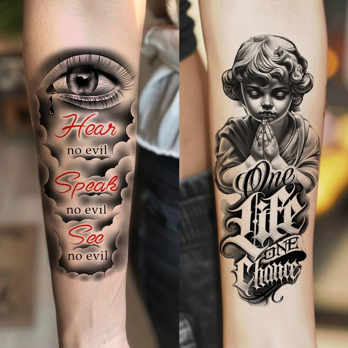 COKTAK small temporary tattoo sheet with religious quotes