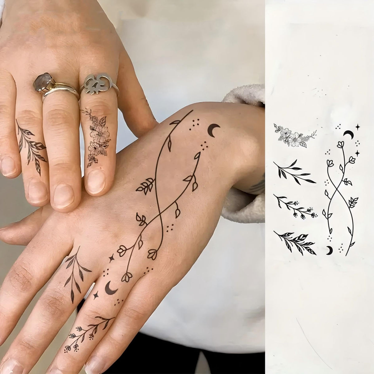COKTAK tattoo sheets with various small designs for fingers