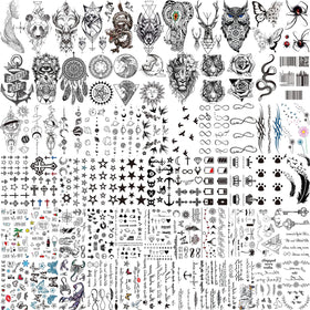 COKTAK temporary tattoos 66 sheets featuring black animal designs