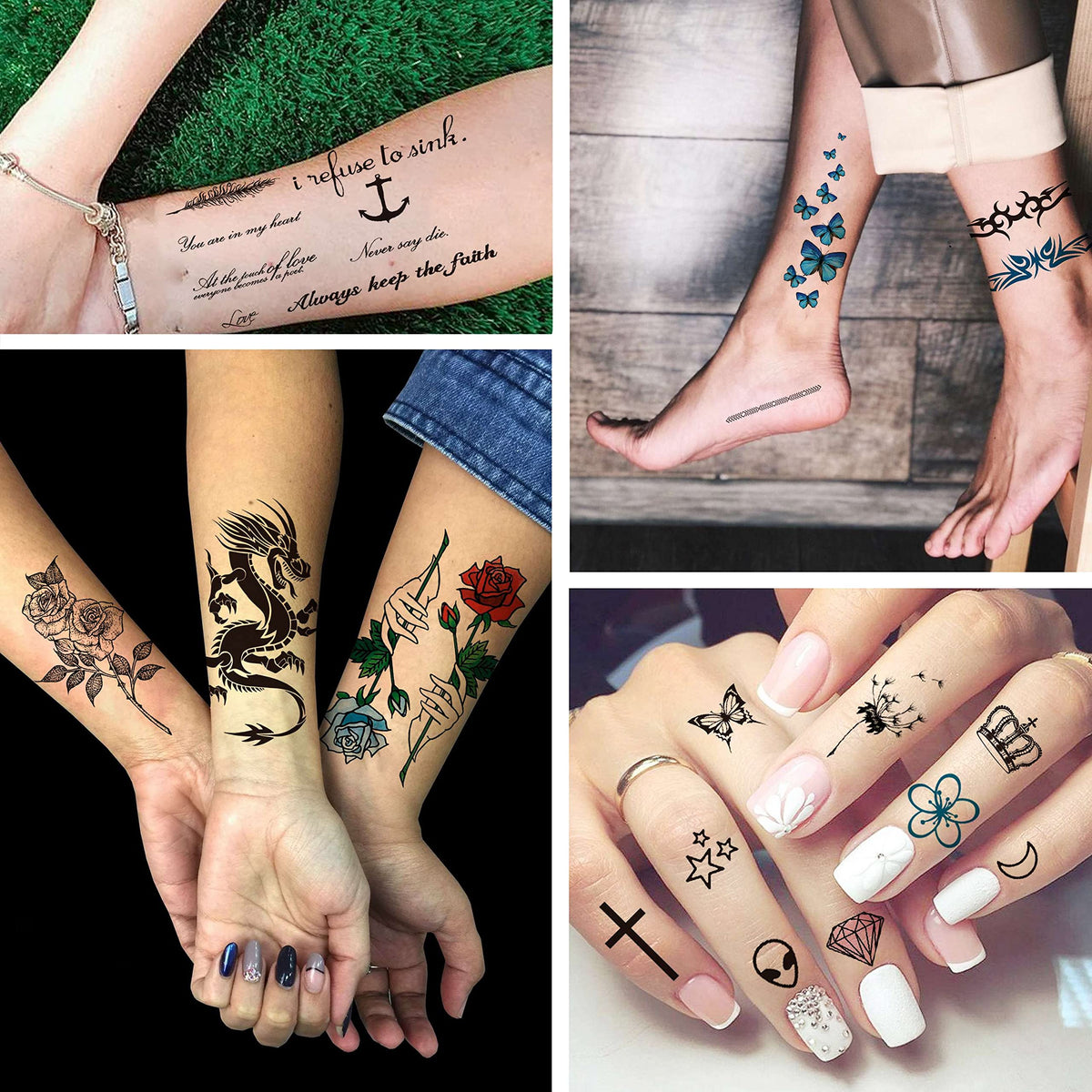 COKTAK temporary tattoos applied on skin showcasing their look