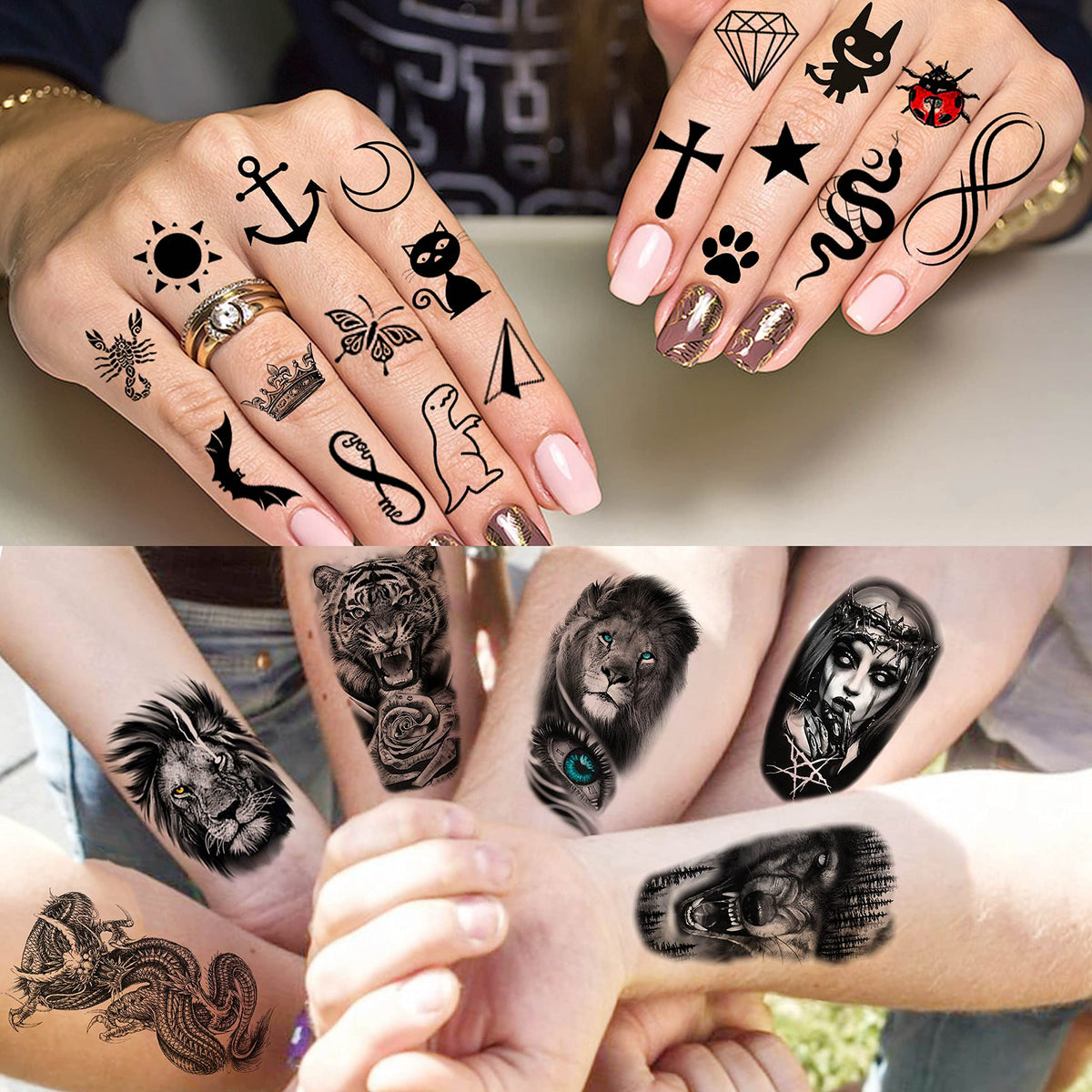 COKTAK temporary tattoos being applied with water on skin