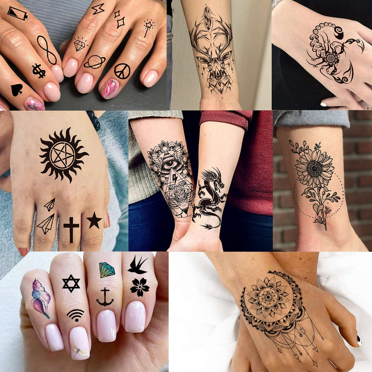 COKTAK temporary tattoos collection with star and moon designs