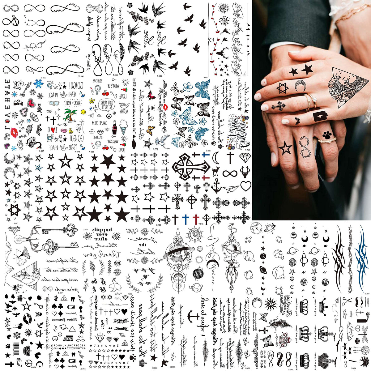 COKTAK temporary tattoos displayed on a colorful background