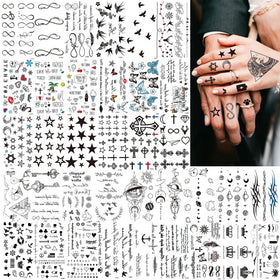 COKTAK temporary tattoos displayed on a colorful background
