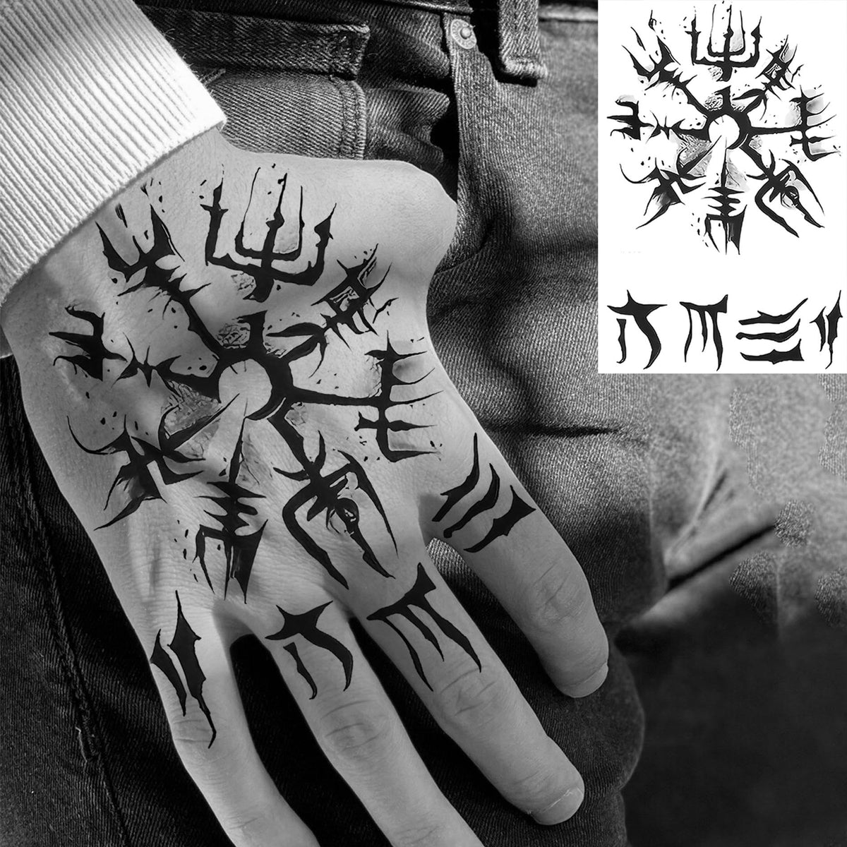 COKTAK temporary tattoos displayed on a table