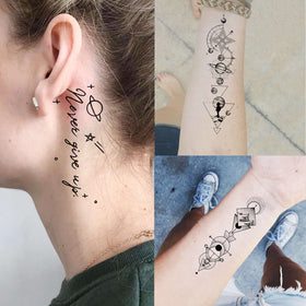 COKTAK temporary tattoos featuring a rocket and astronaut