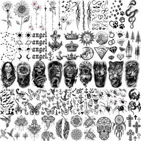 COKTAK temporary tattoos featuring dandelions and butterflies