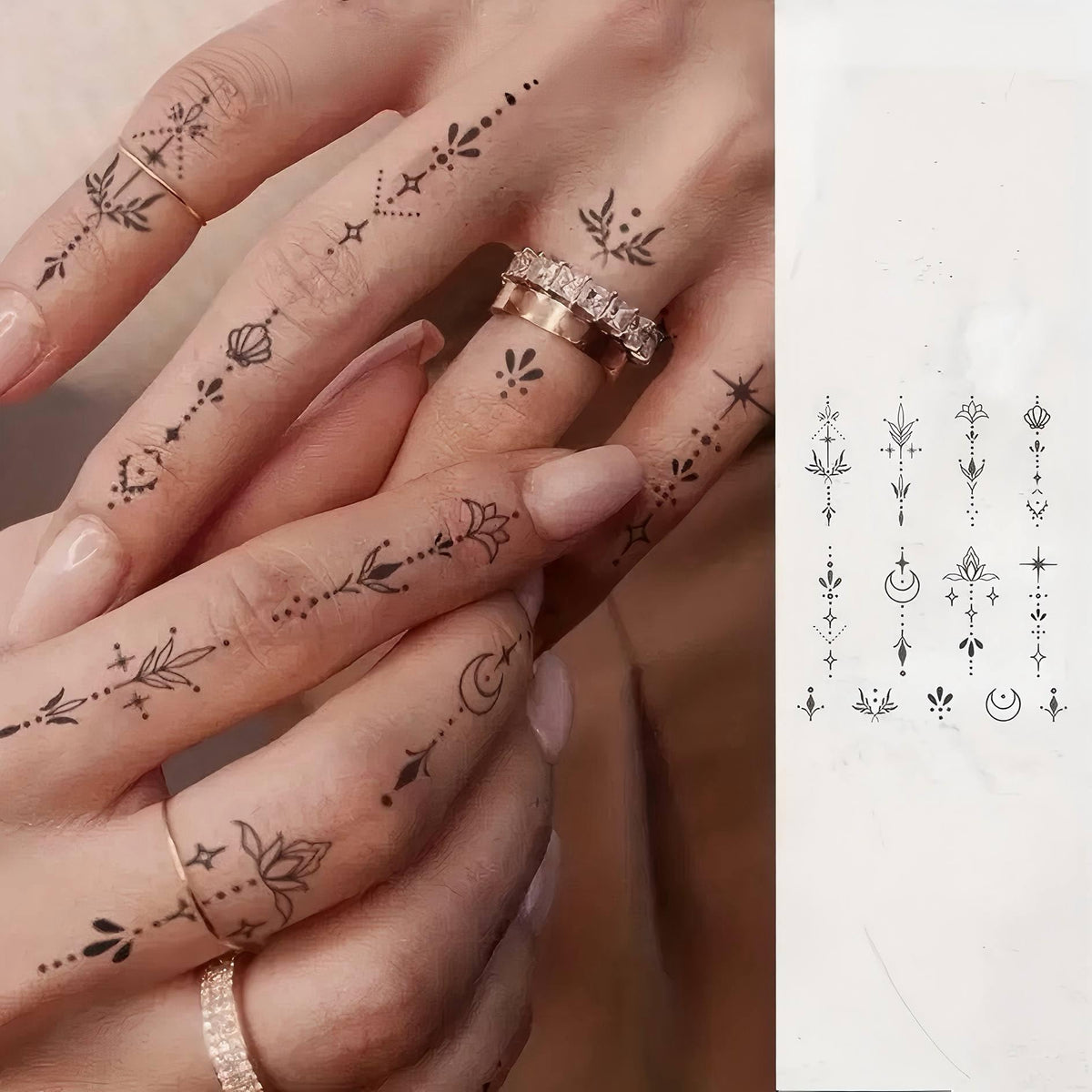 COKTAK temporary tattoos featuring flowers and arrows