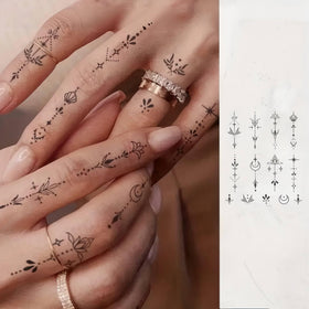 COKTAK temporary tattoos featuring flowers and arrows