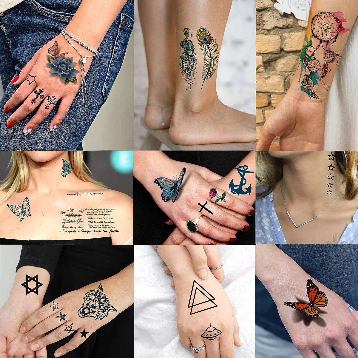COKTAK temporary tattoos featuring geometric designs