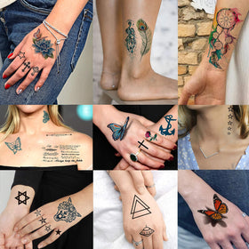 COKTAK temporary tattoos featuring geometric designs