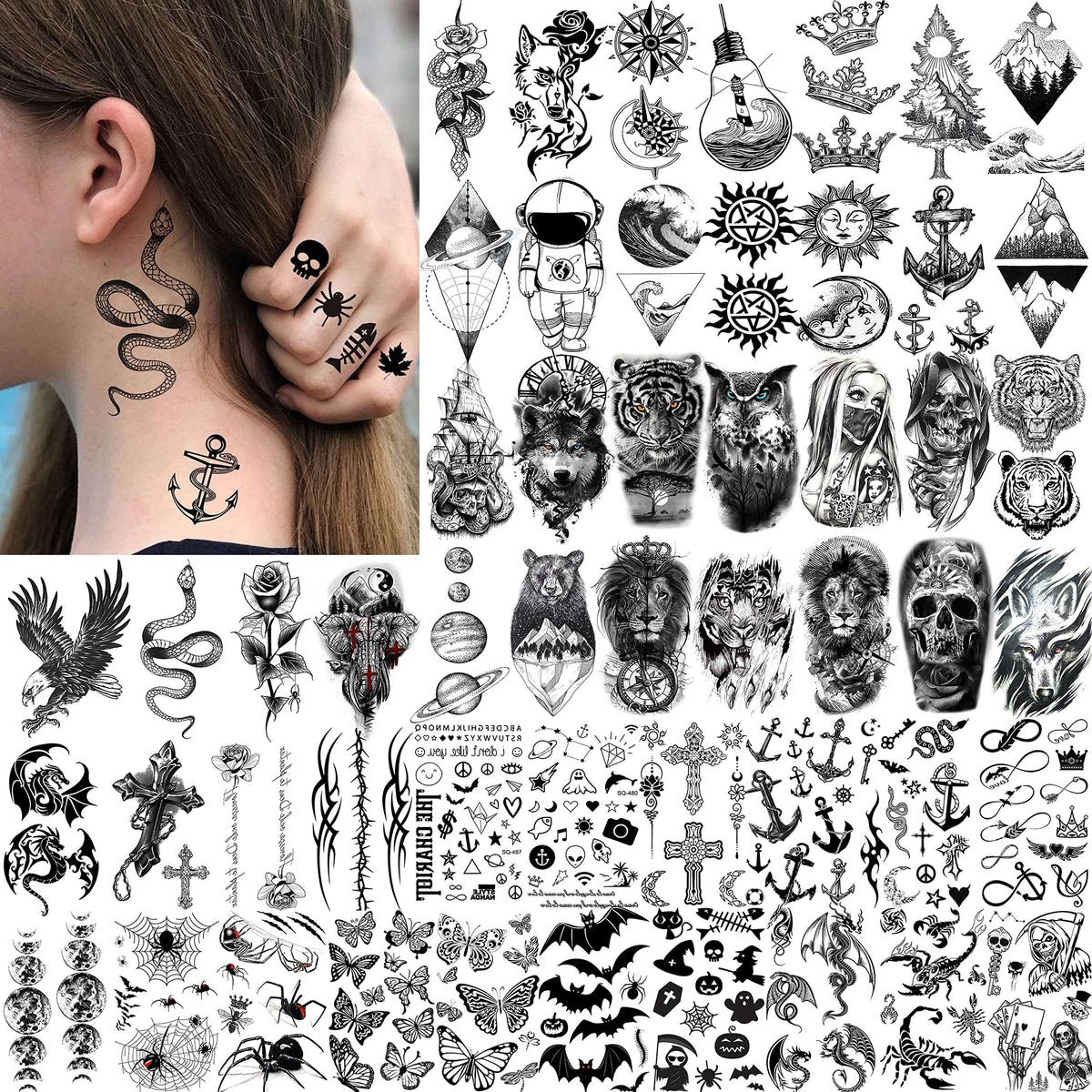 COKTAK temporary tattoos in packaging, highlighting various designs available