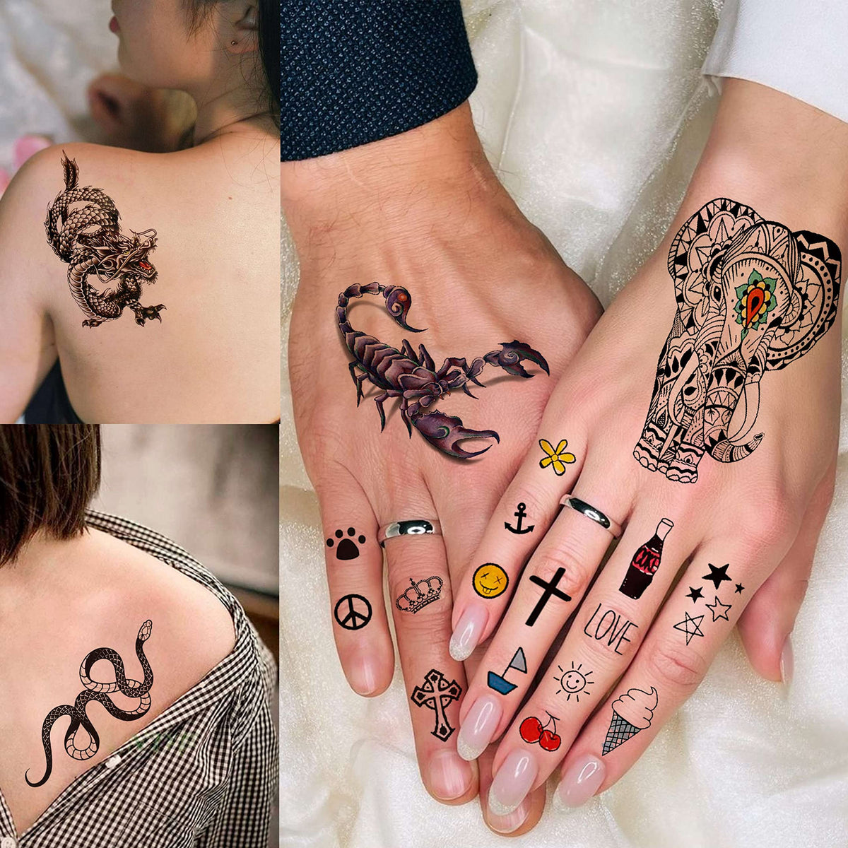 COKTAK temporary tattoos in packaging with clear instructions