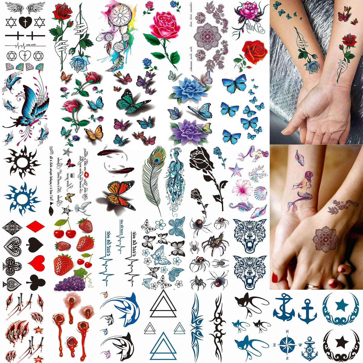 COKTAK temporary tattoos packaging displaying all 64 sheets